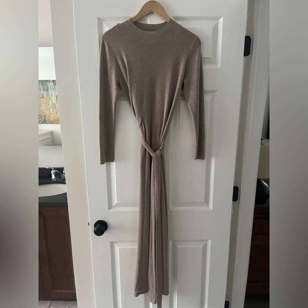 Zara Belted Dress | Beige (S)